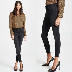 NEW L'Agence Margot High Rise Ankle Skinny Jean 26 Dark Graphite Stretch Cropped